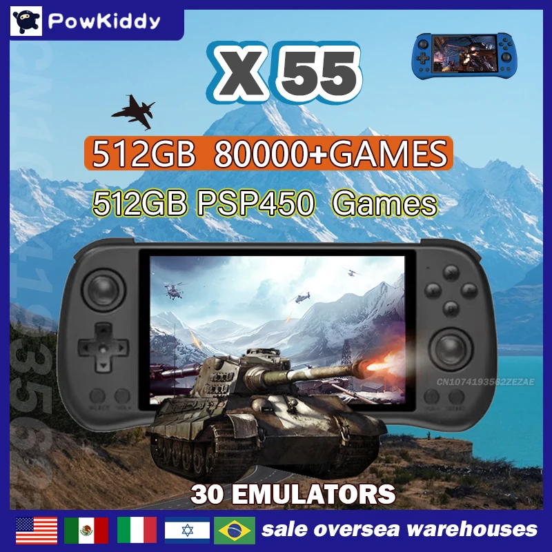 Retro Gaming Mobile - 80000Games 512G POWKIDDY X55 5.5INCH IPS