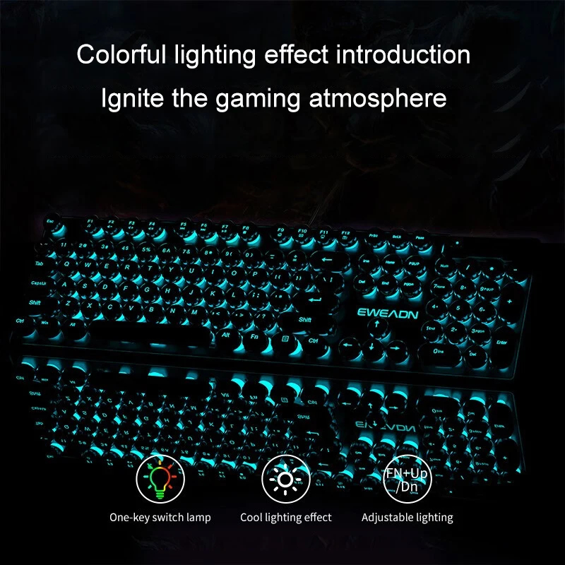 Retro Punk Mechanical Feel Key - Retro Gaming Keyboard recension och pris