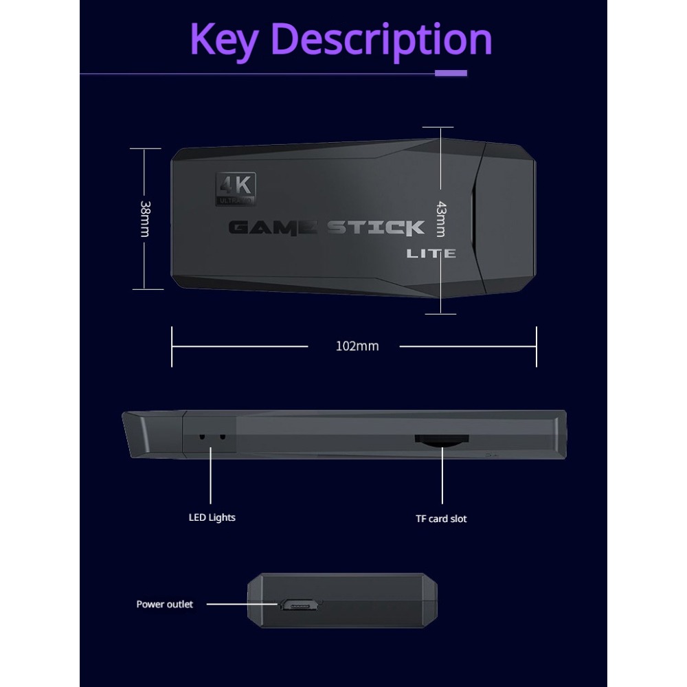 Portable 4K Retro Game Stick C - Retro Gaming Mobile recension och pris