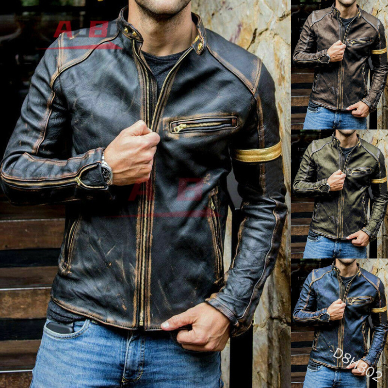Motorcycle Retro Leather Jacke - Retro Gaming Jacket recension och pris
