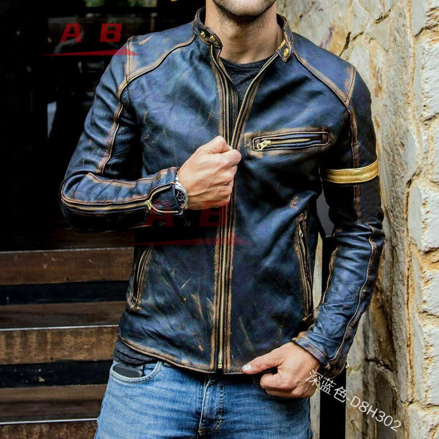 Motorcycle Retro Leather Jacke - Retro Gaming Jacket recension och pris